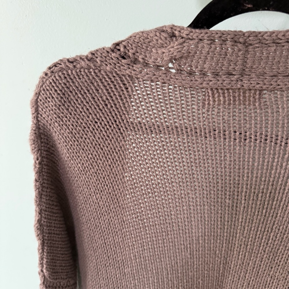 No Comment Cozy Knit Open-Front Cable Knit Cardigan Sweater Size Medium - Picture 6 of 7